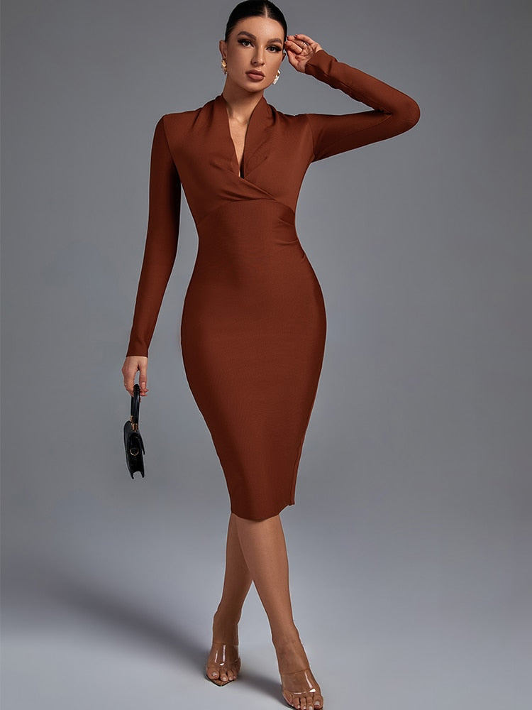 Agatha Low V Bandage dress