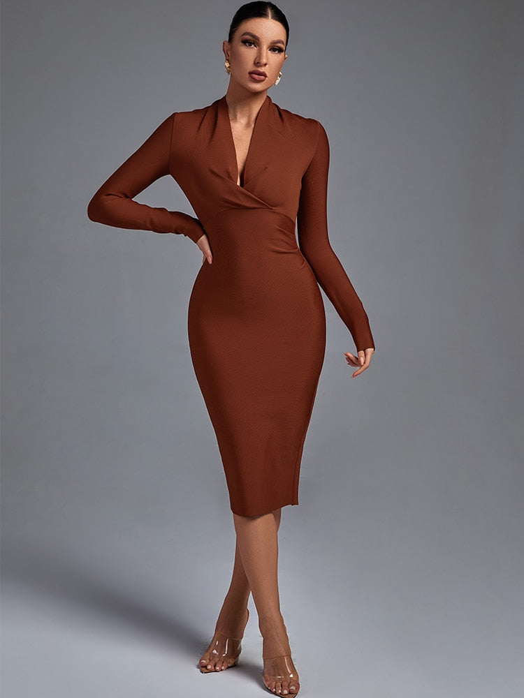 Agatha Low V Bandage dress