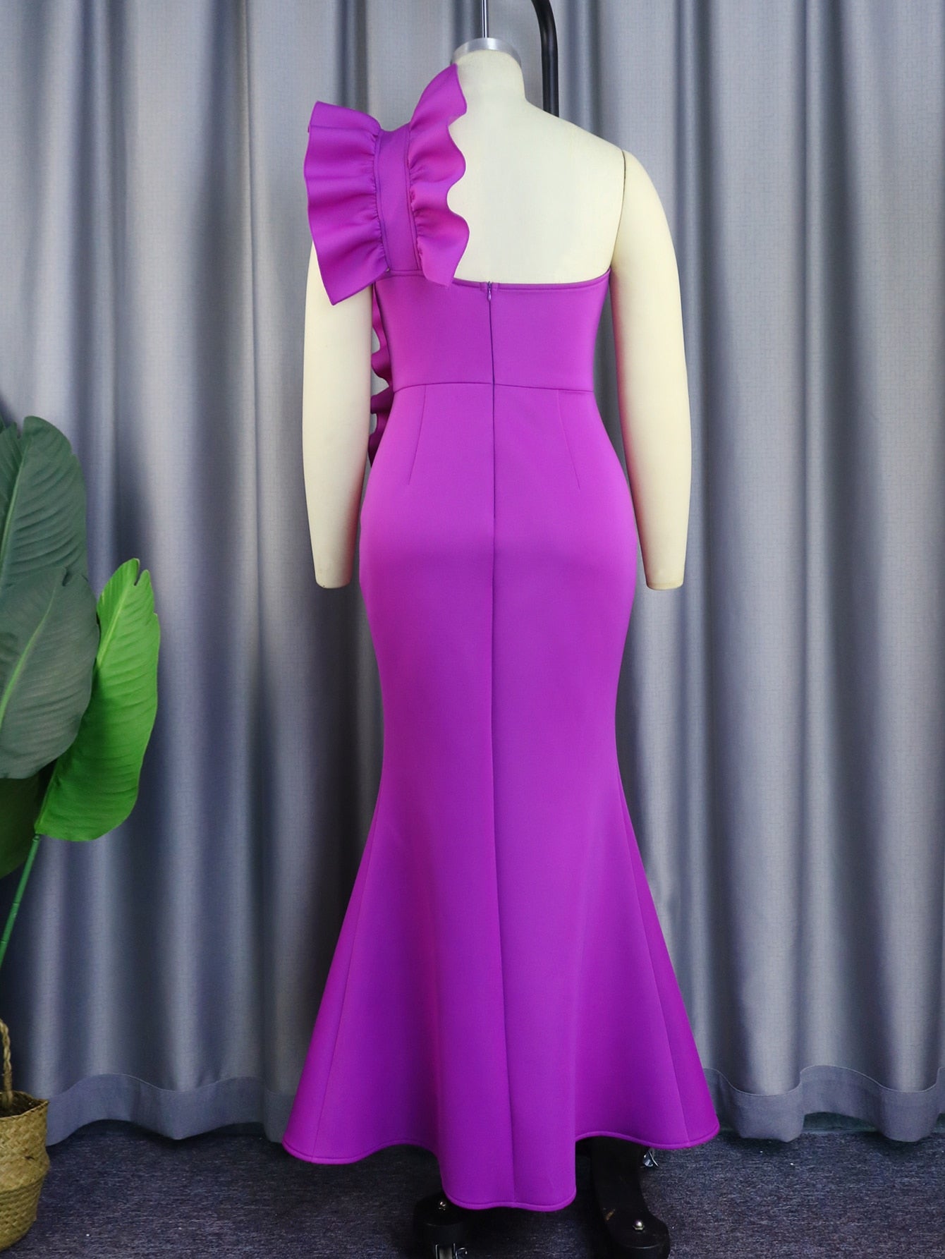 Mona Backless Purple Ruffle Dress