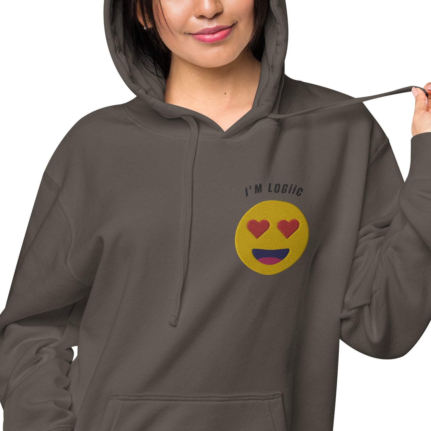 Heart Eye Emoji Unisex pigment-dyed hoodie