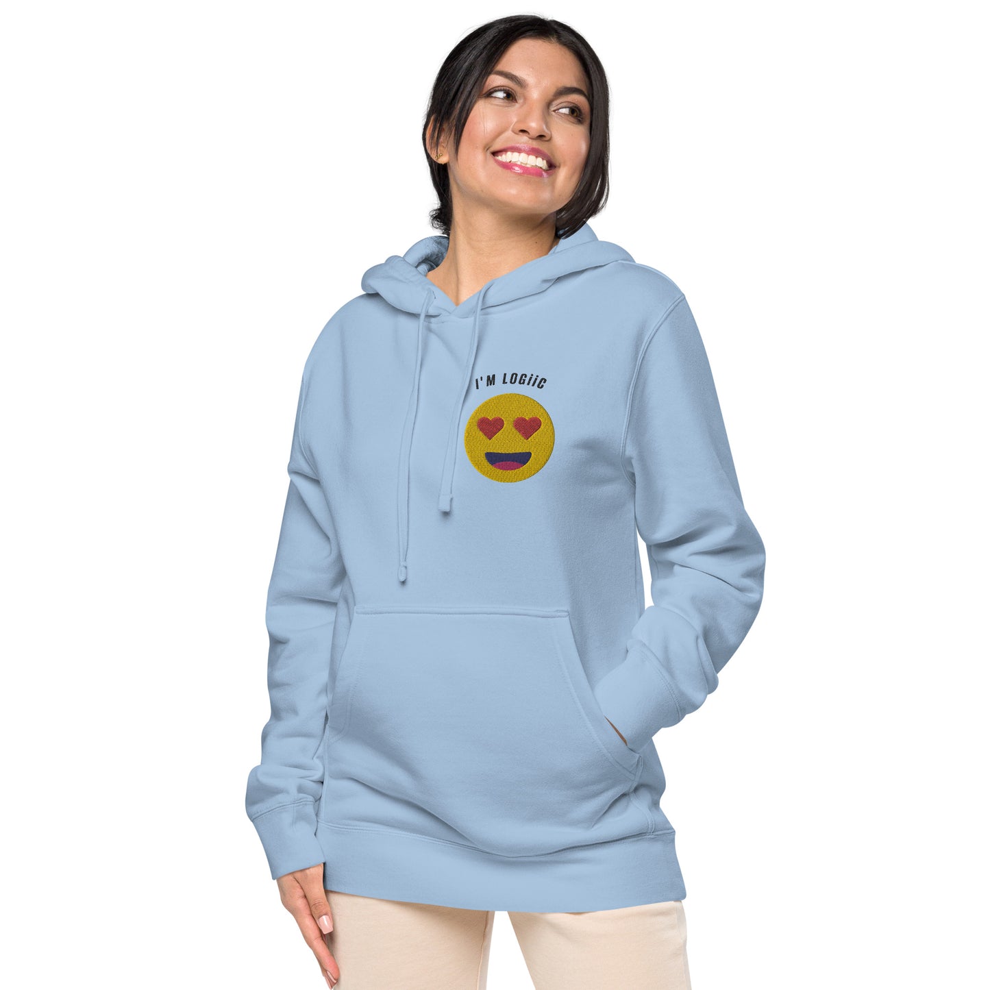 Heart Eye Emoji Unisex pigment-dyed hoodie