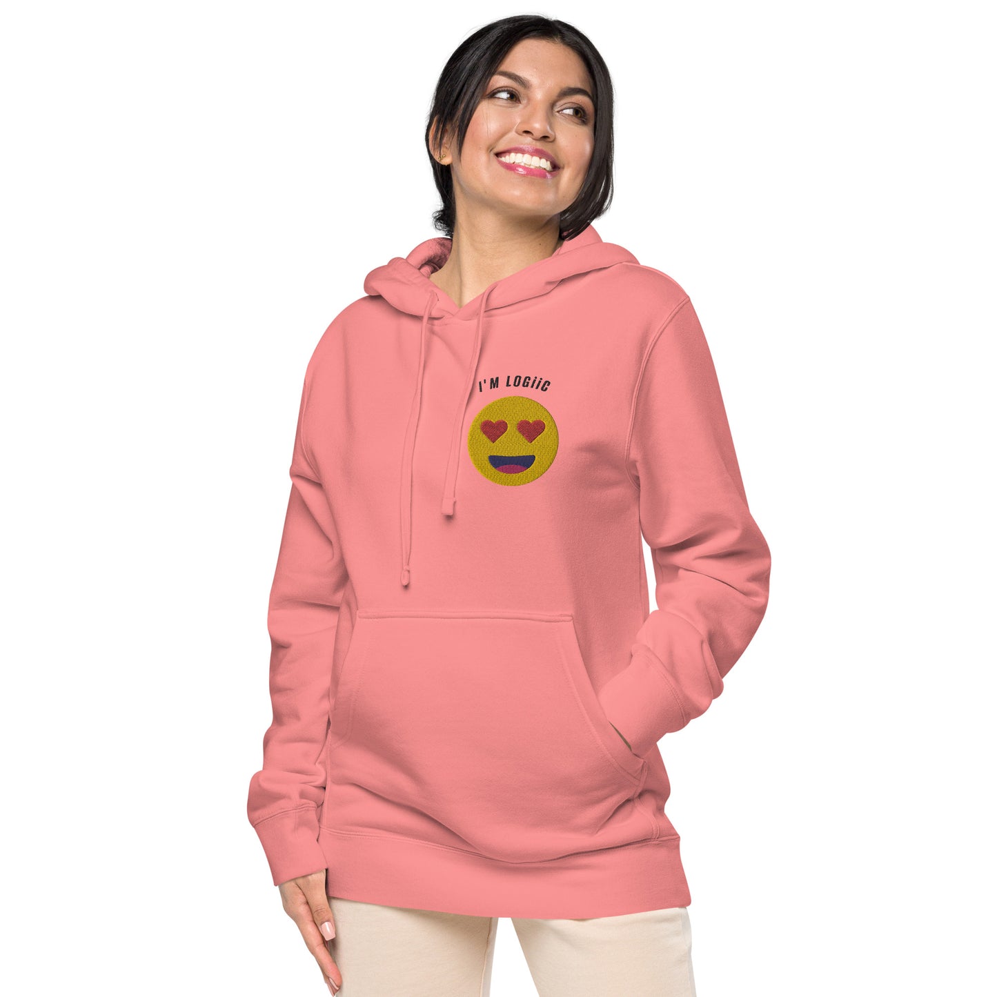 Heart Eye Emoji Unisex pigment-dyed hoodie