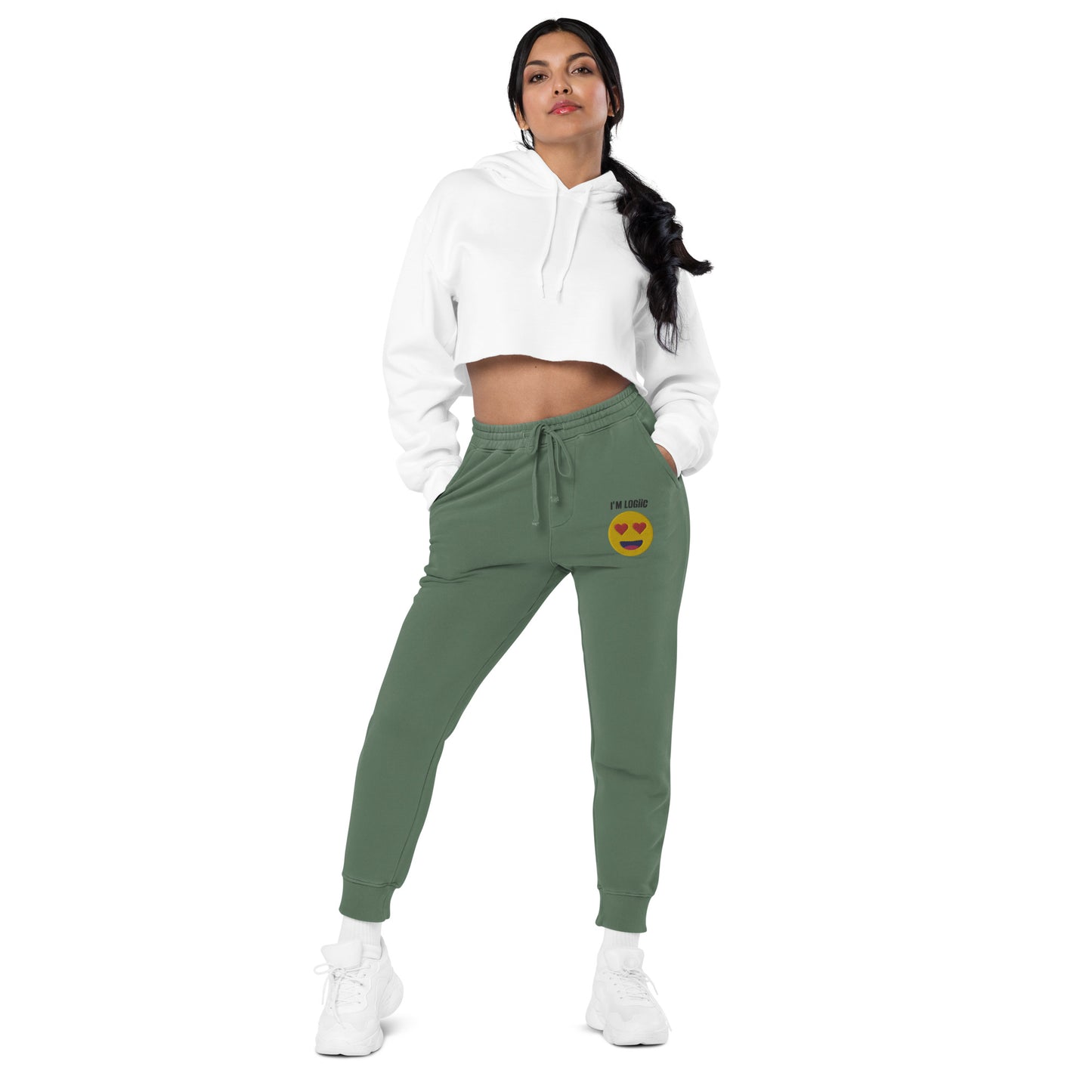 Heart Eye Emoji Unisex pigment-dyed sweatpants