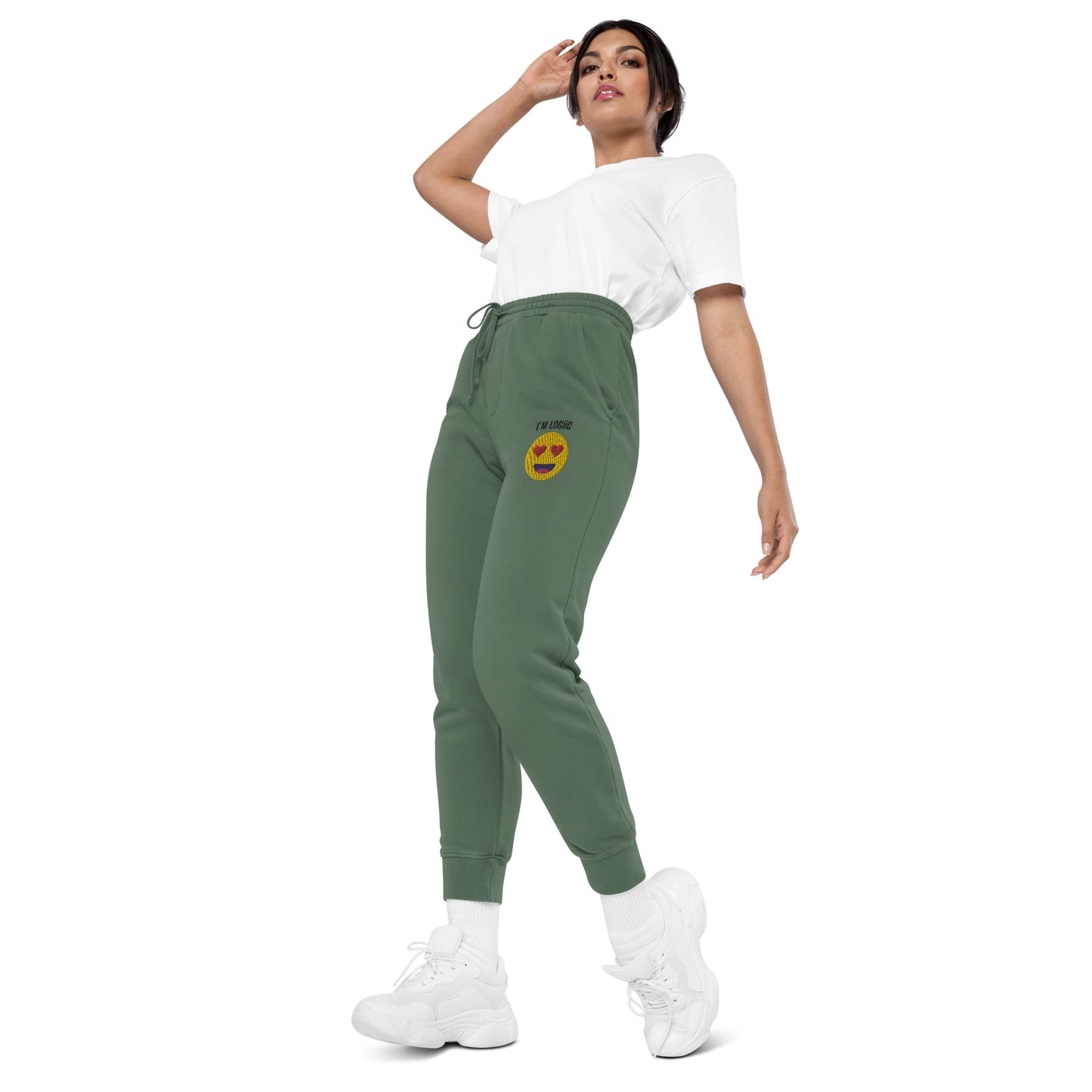 Heart Eye Emoji Unisex pigment-dyed sweatpants