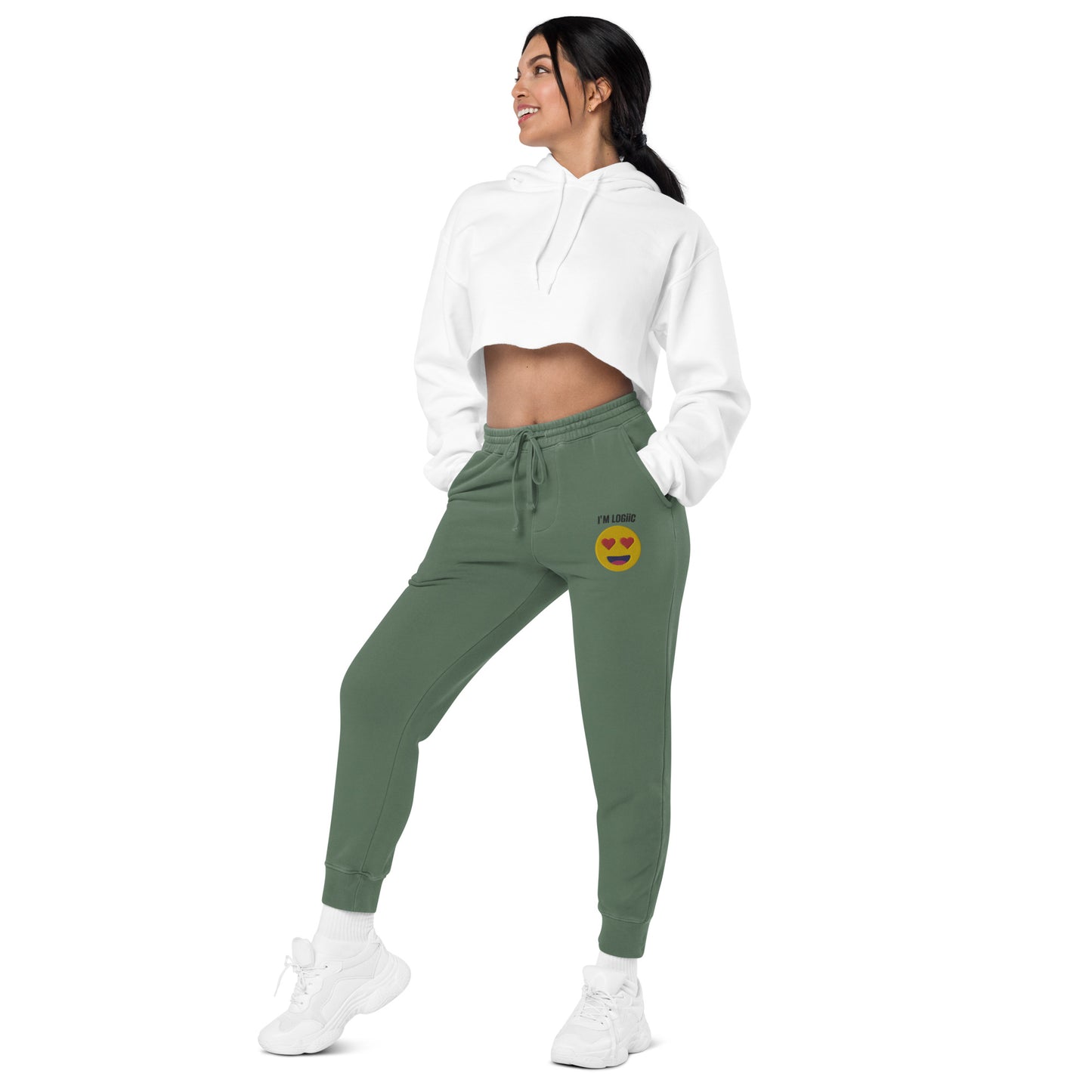 Heart Eye Emoji Unisex pigment-dyed sweatpants
