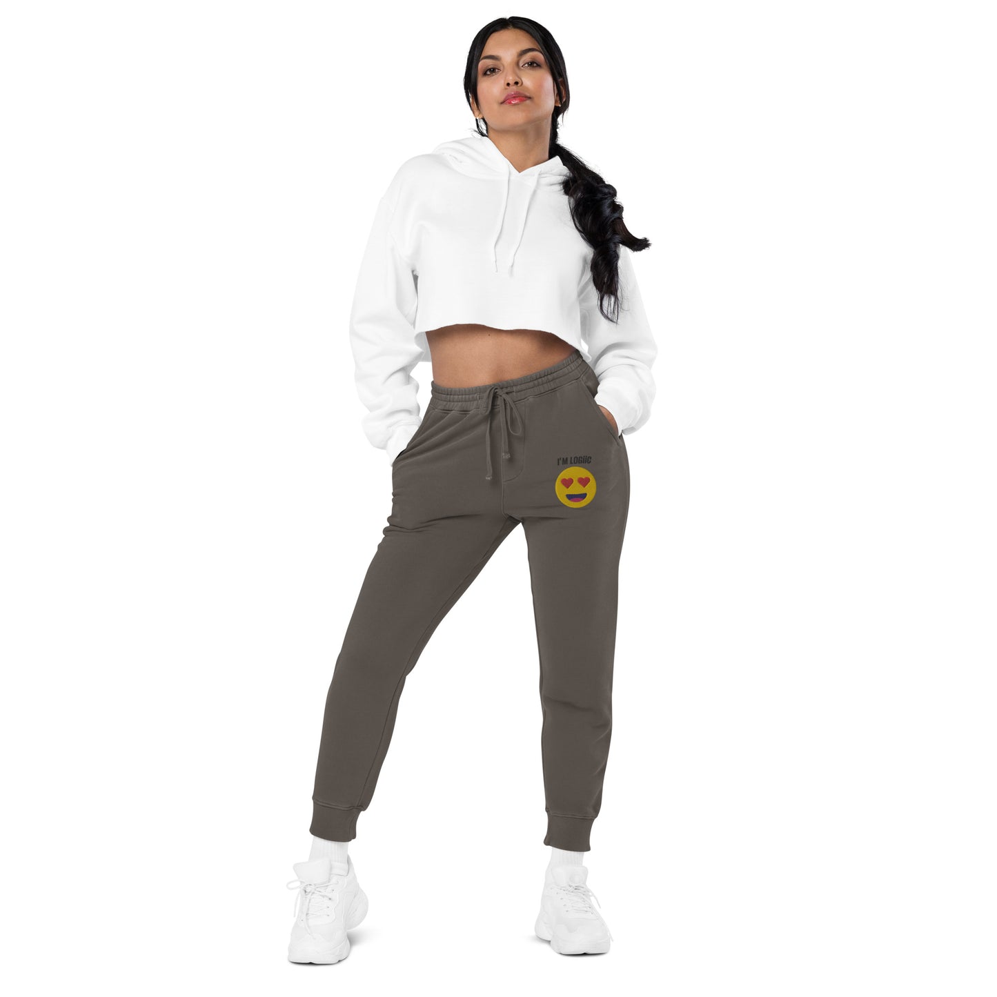 Heart Eye Emoji Unisex pigment-dyed sweatpants