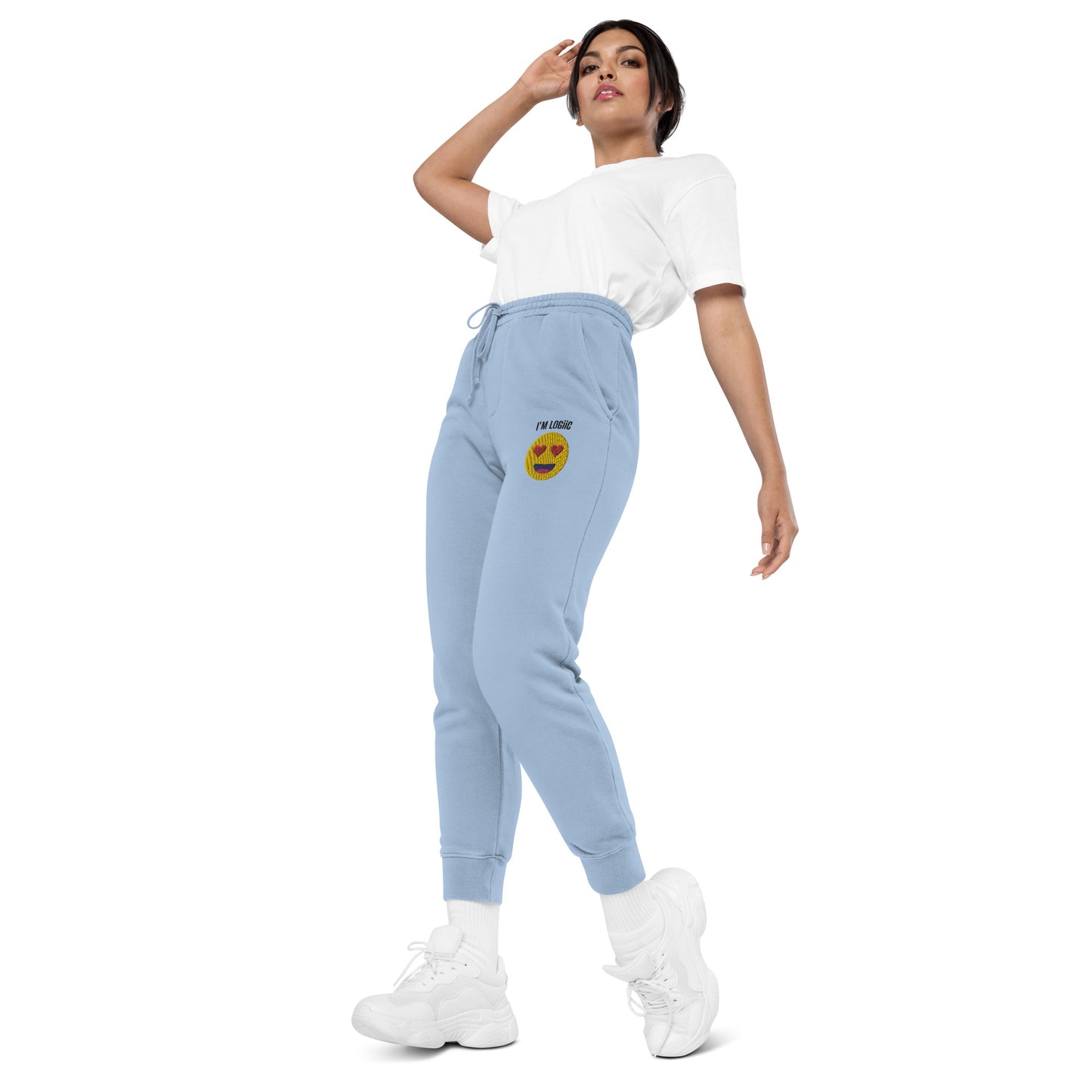 Heart Eye Emoji Unisex pigment-dyed sweatpants