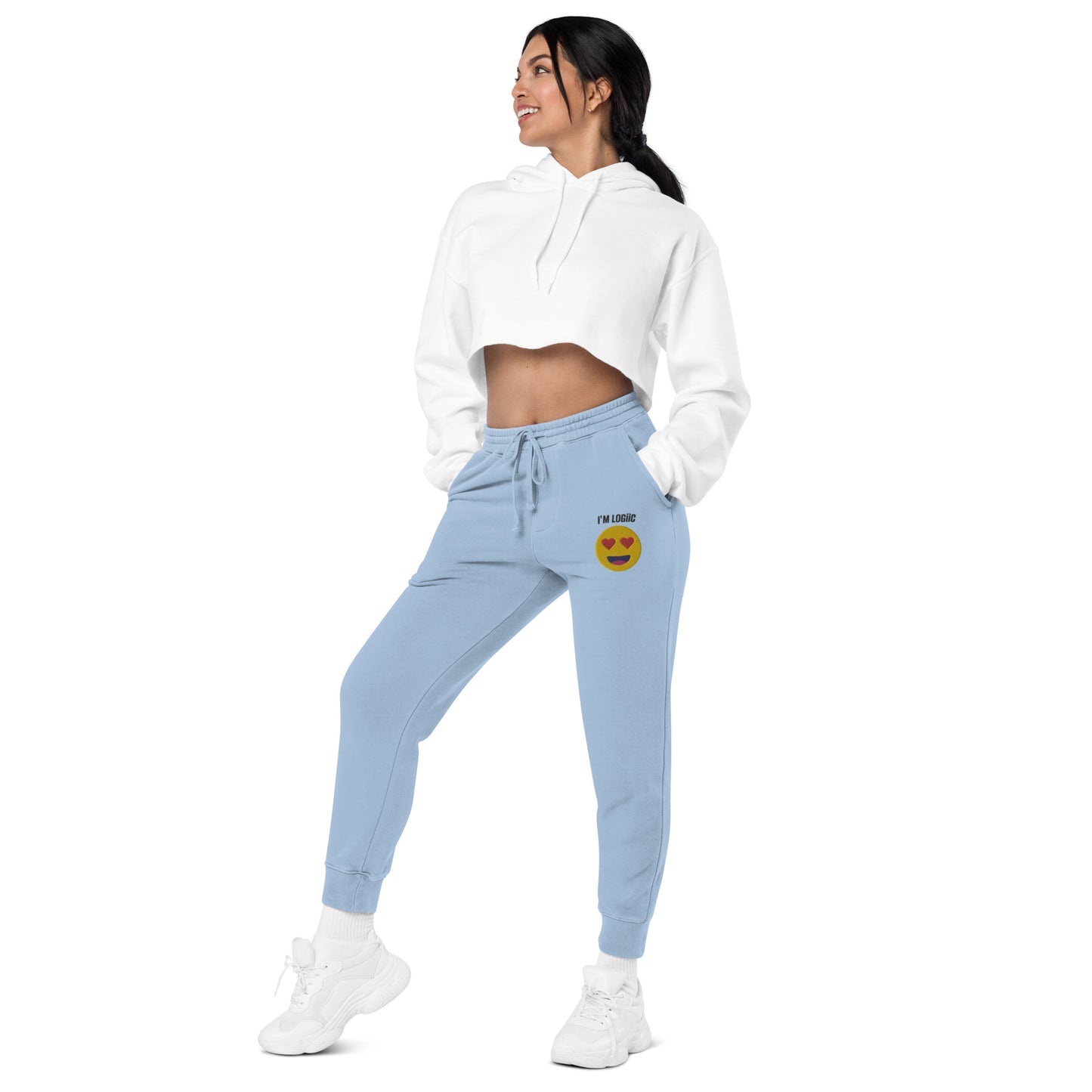 Heart Eye Emoji Unisex pigment-dyed sweatpants