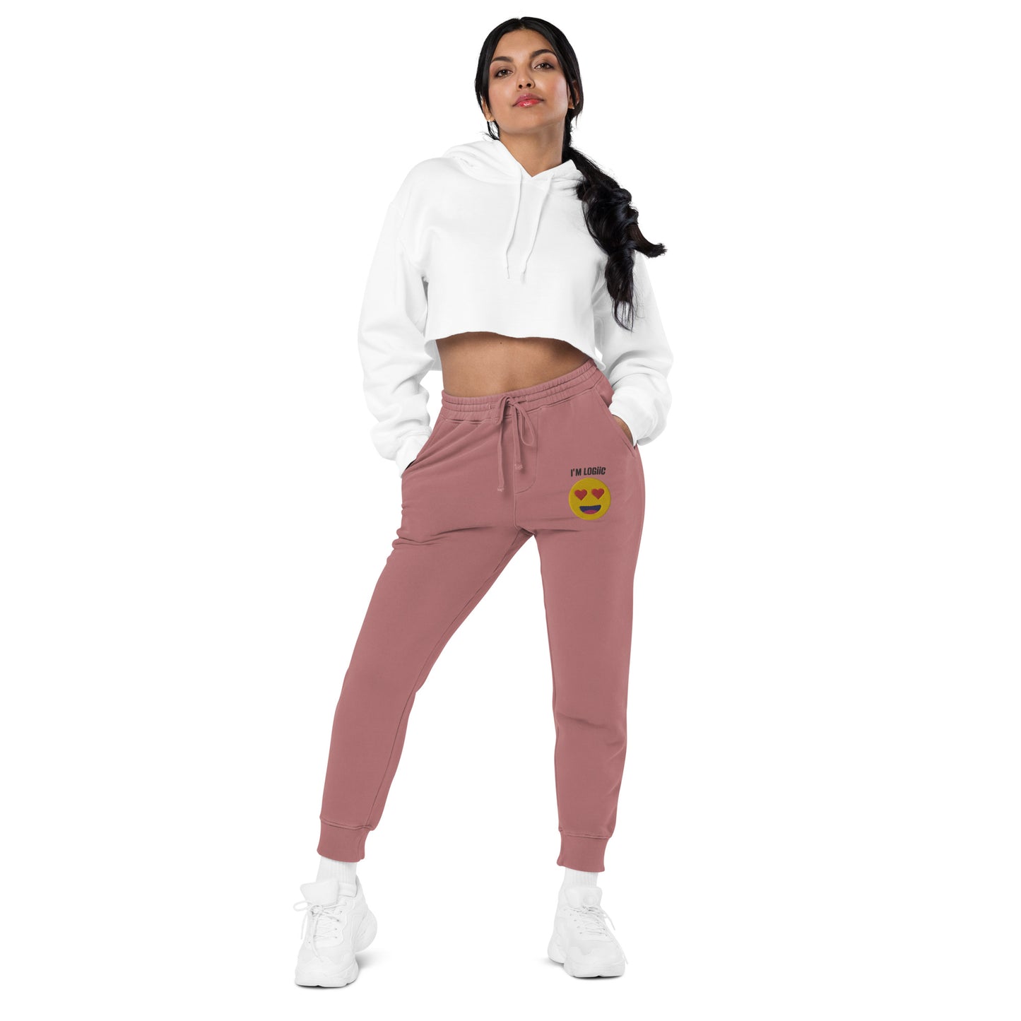 Heart Eye Emoji Unisex pigment-dyed sweatpants