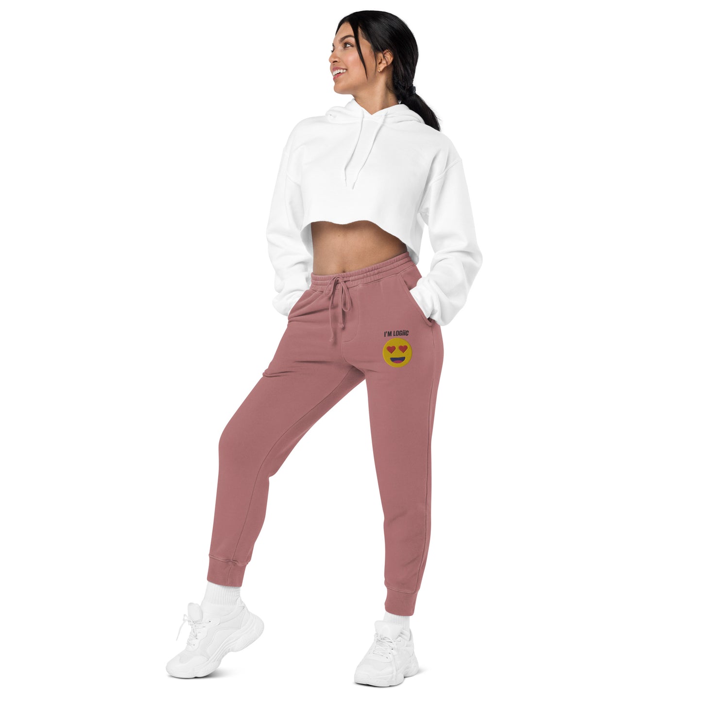 Heart Eye Emoji Unisex pigment-dyed sweatpants