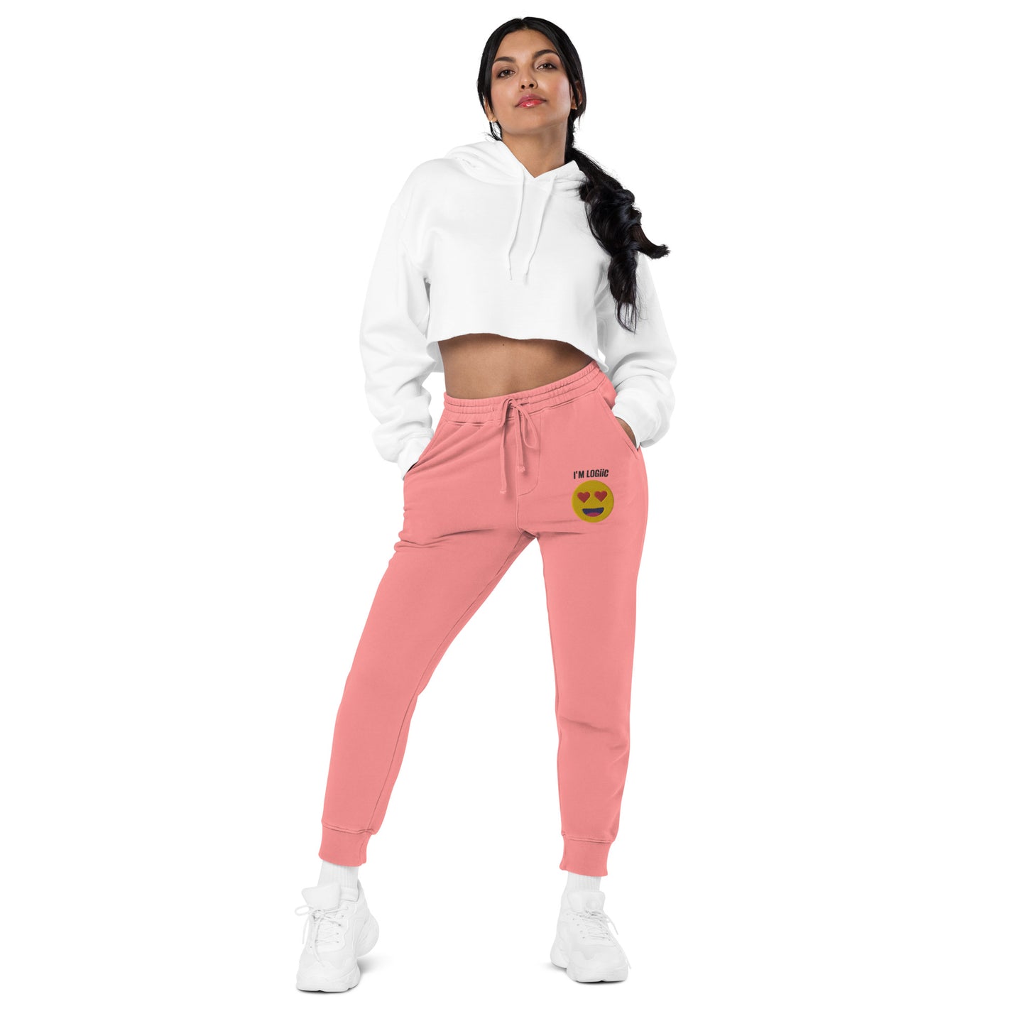 Heart Eye Emoji Unisex pigment-dyed sweatpants