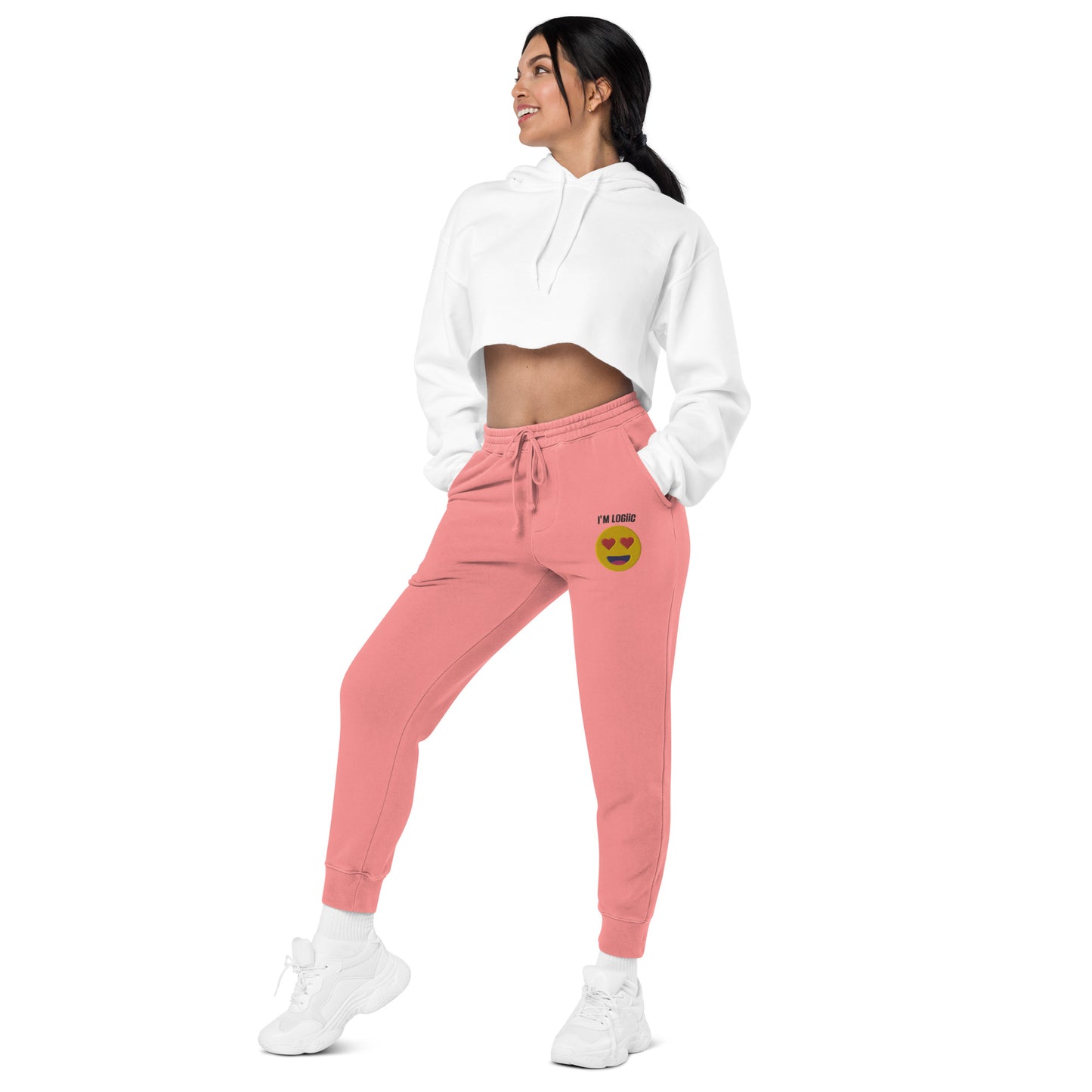 Heart Eye Emoji Unisex pigment-dyed sweatpants