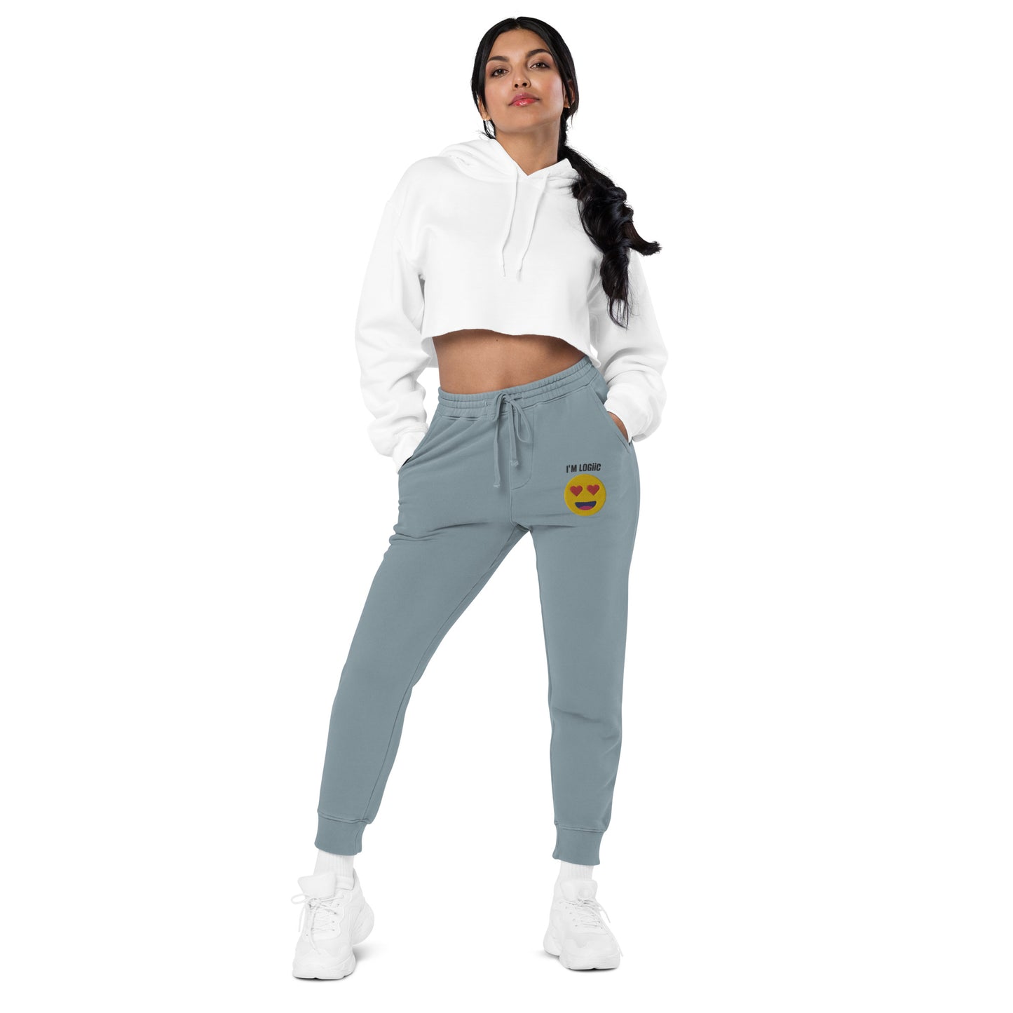 Heart Eye Emoji Unisex pigment-dyed sweatpants