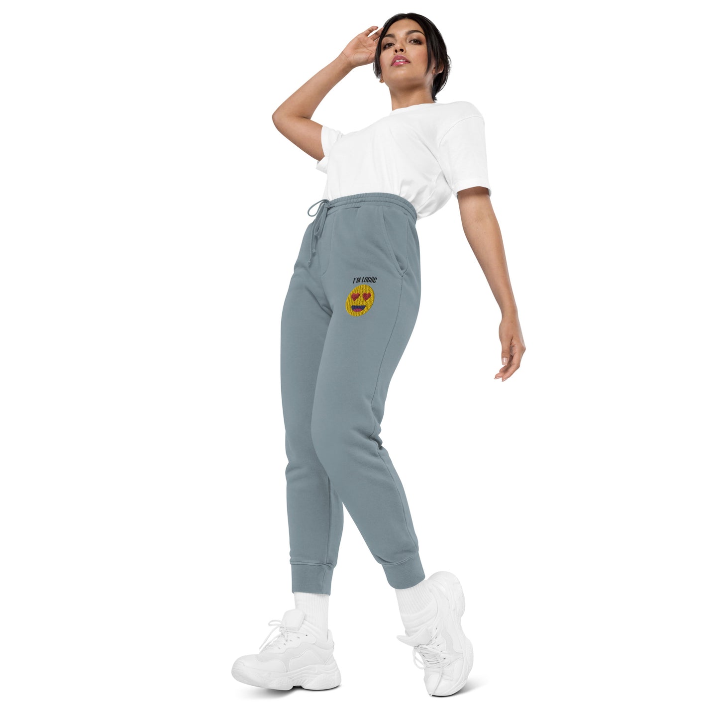 Heart Eye Emoji Unisex pigment-dyed sweatpants