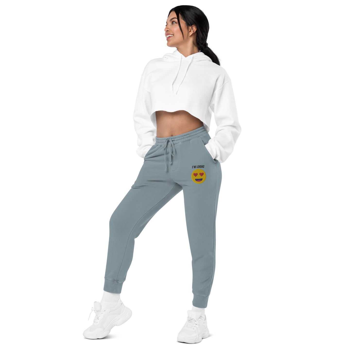 Heart Eye Emoji Unisex pigment-dyed sweatpants