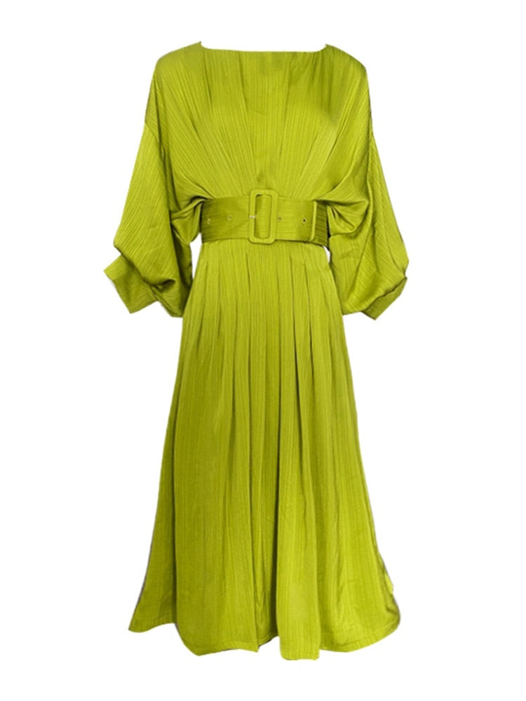 Gloria Classy Pleated Dress - Dresses