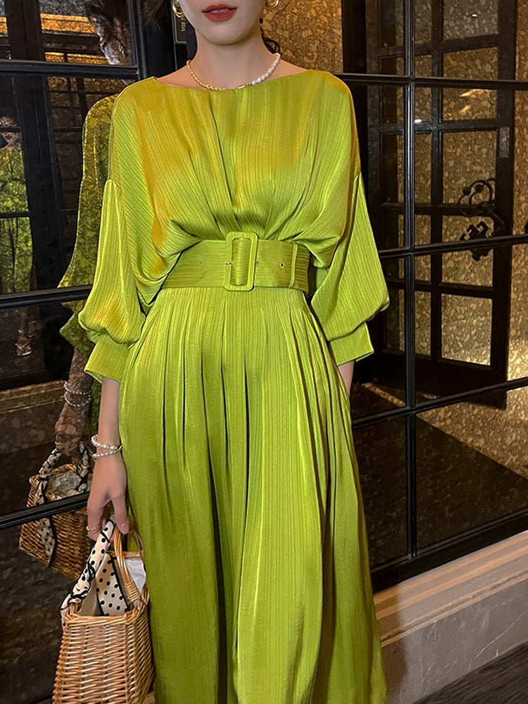 Gloria Classy Pleated Dress - Dresses