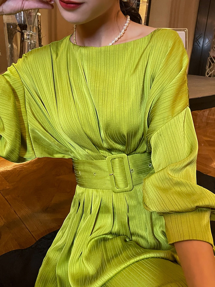 Gloria Classy Pleated Dress - Dresses