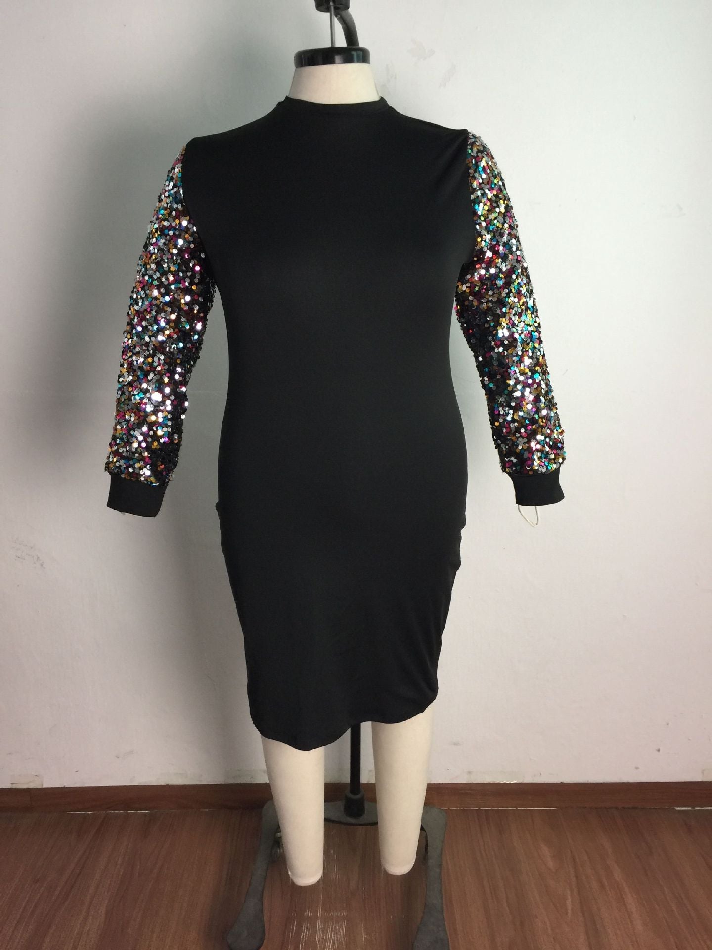 Sabrina Sequin Sleeve Dress