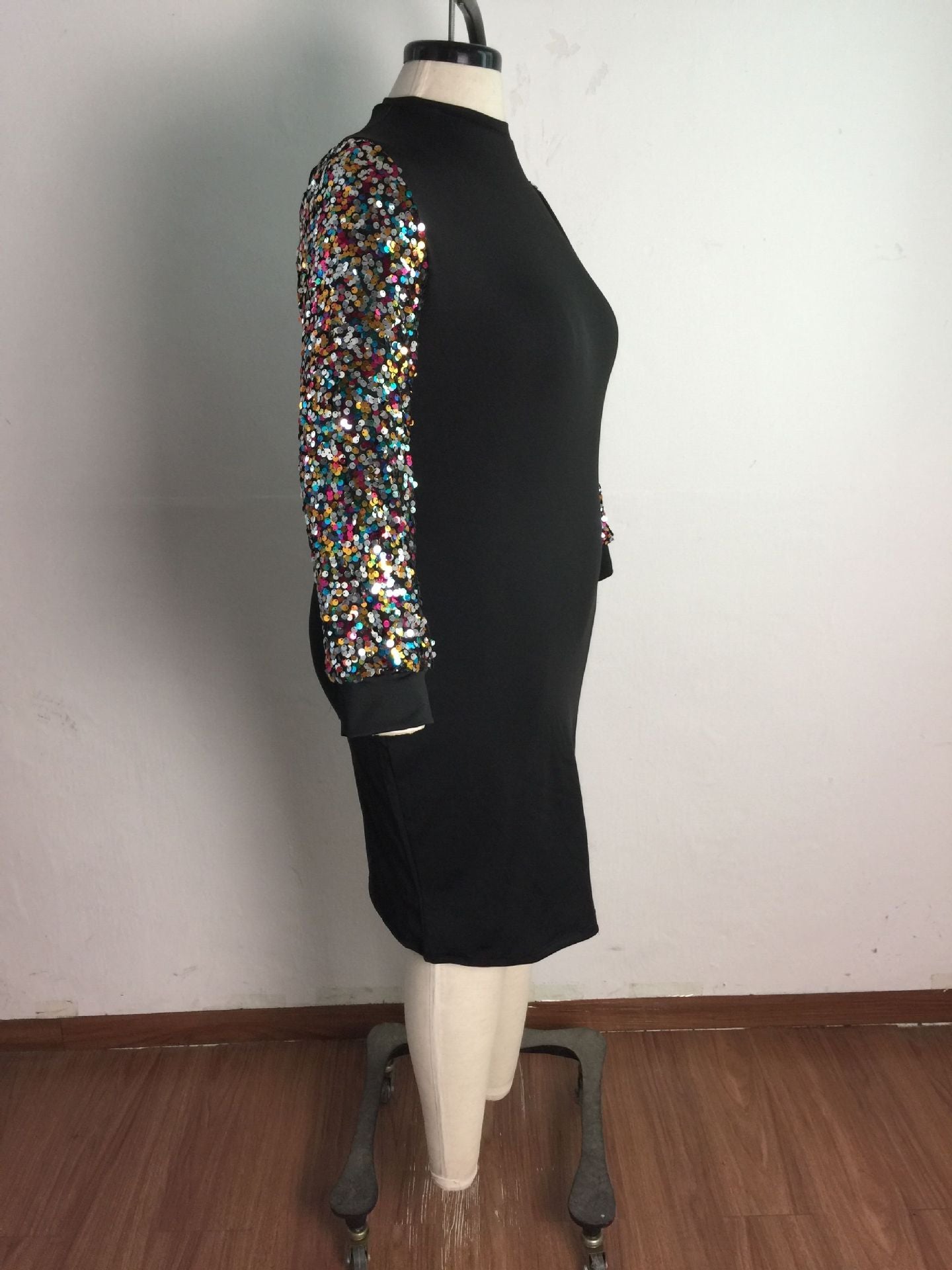 Sabrina Sequin Sleeve Dress