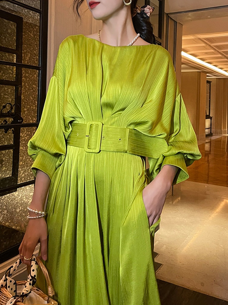 Gloria Classy Pleated Dress - Dresses