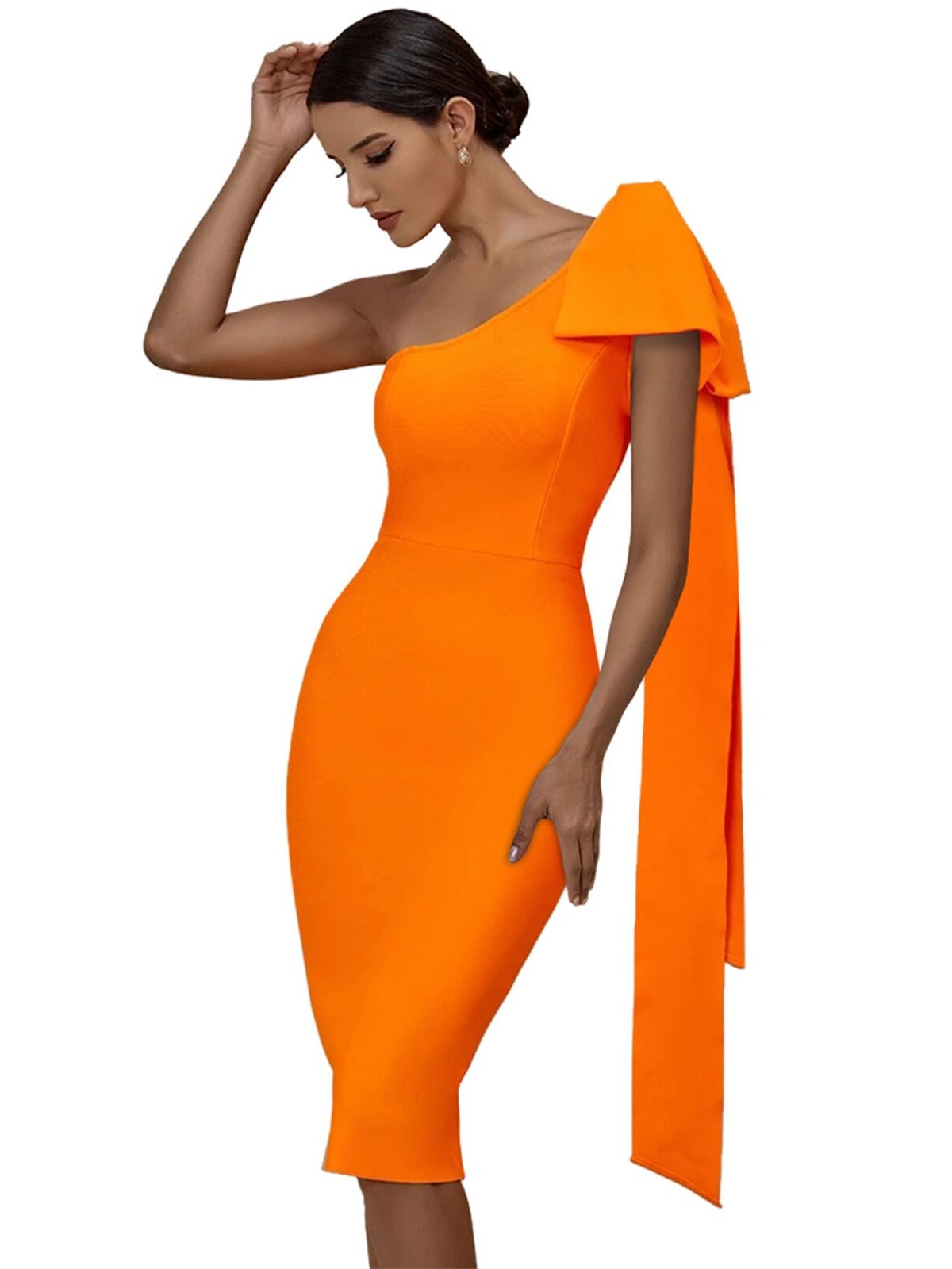 Monisha Bow Sleeve Bandage Dress - Dresses
