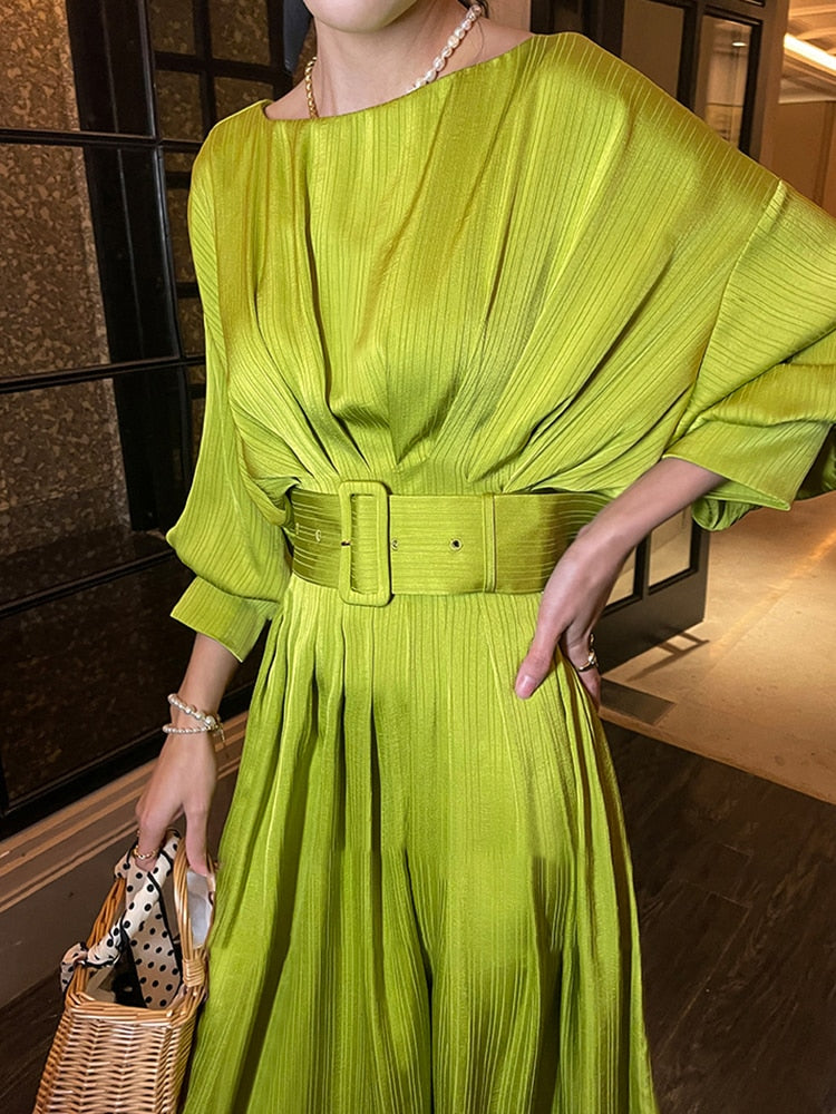 Gloria Classy Pleated Dress - Dresses
