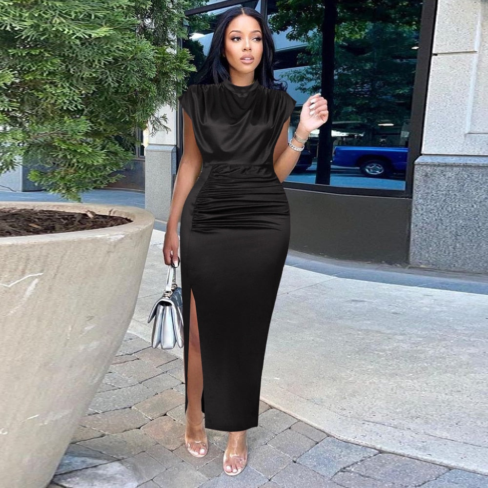 Madame Sonia Slit Dress - Black / S - Dresses Dresses