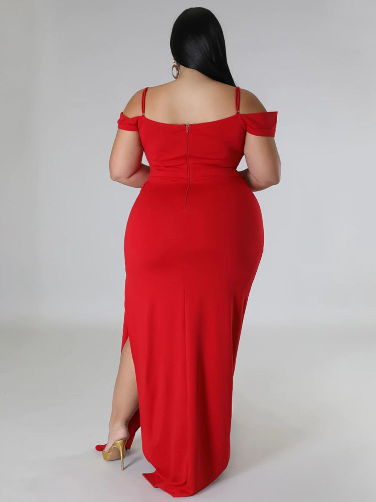Cassidy Ruffle Slit Dress