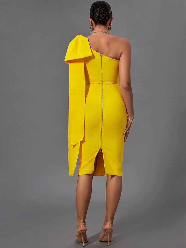 Mona Bow Sleeve Bandage Dress