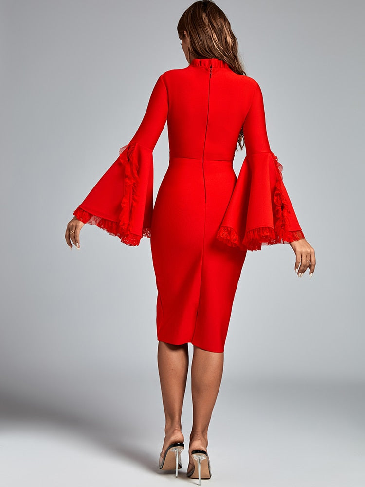 Amelia Turtleneck Bandage Dress - Dresses