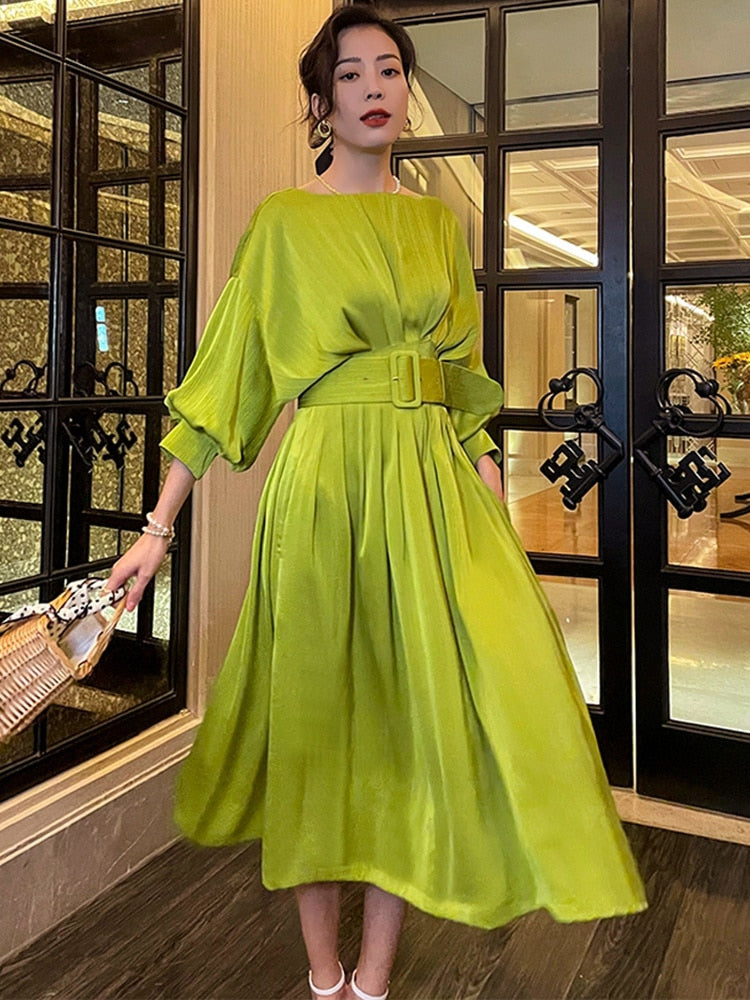 Gloria Classy Pleated Dress - Dresses