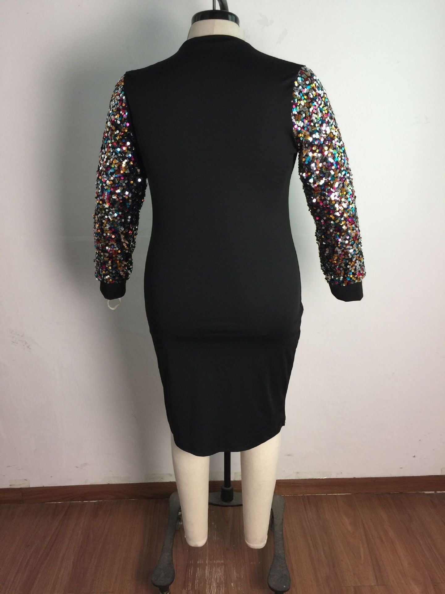 Sabrina Sequin Sleeve Dress