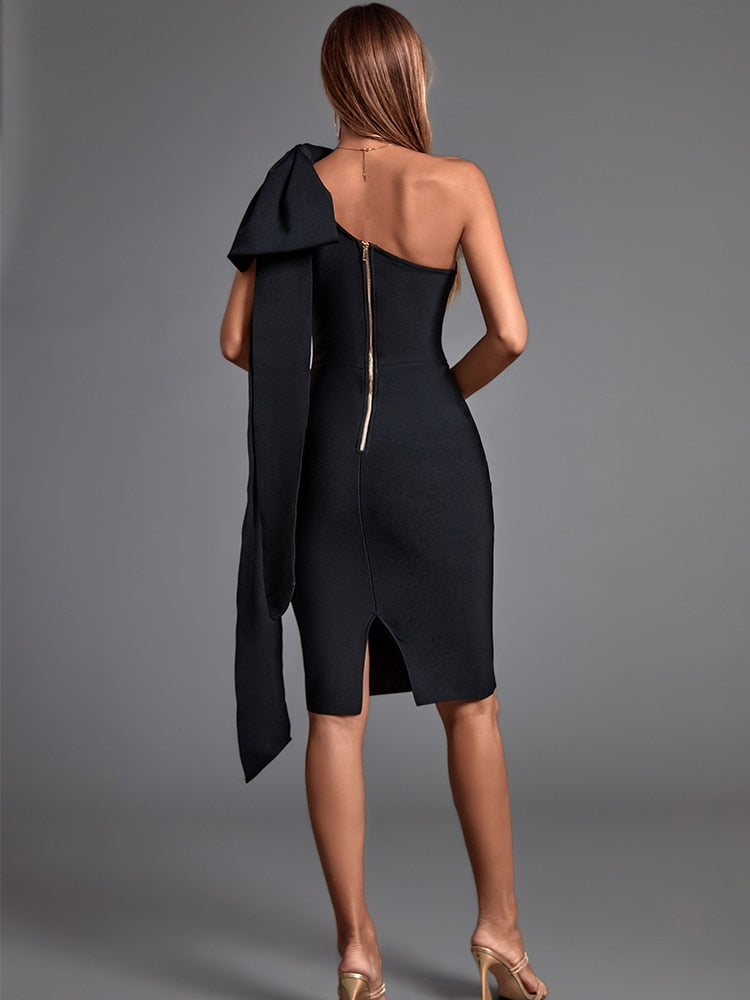 Monisha Bow Sleeve Bandage Dress - Dresses