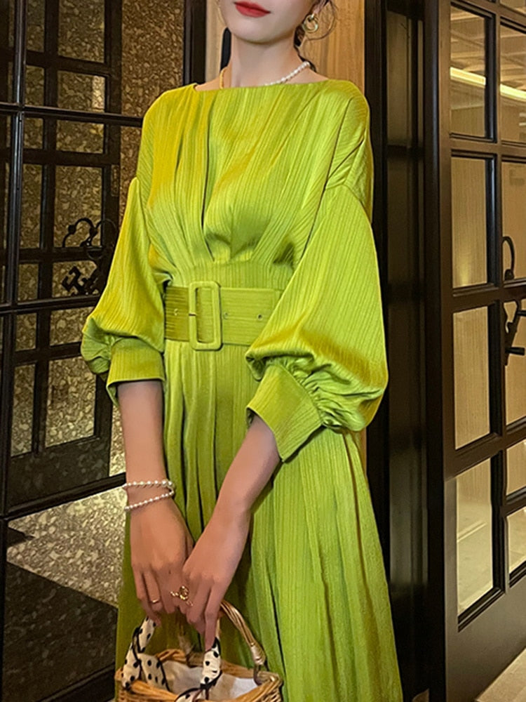 Gloria Classy Pleated Dress - Dresses