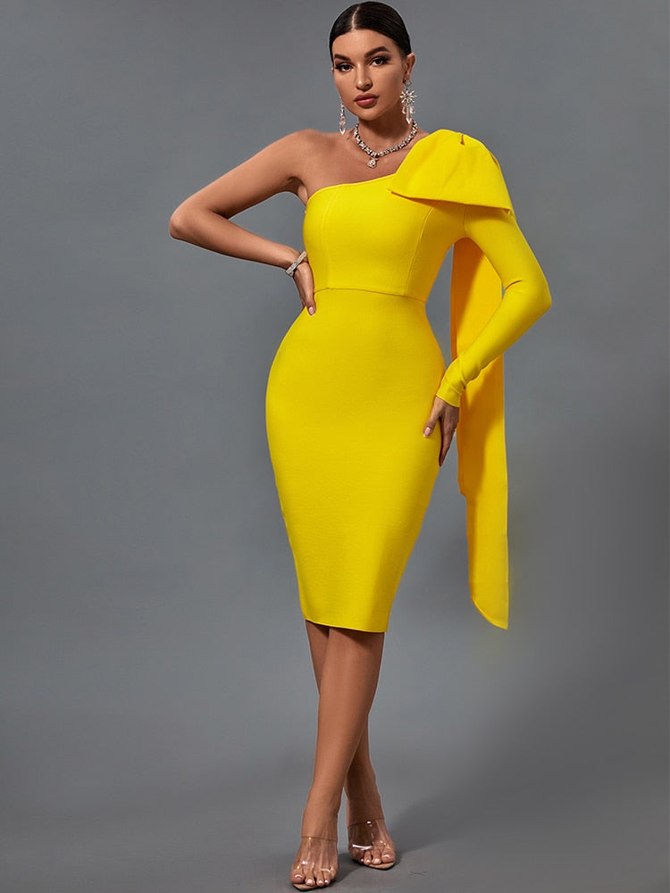 Mona Bow Sleeve Bandage Dress
