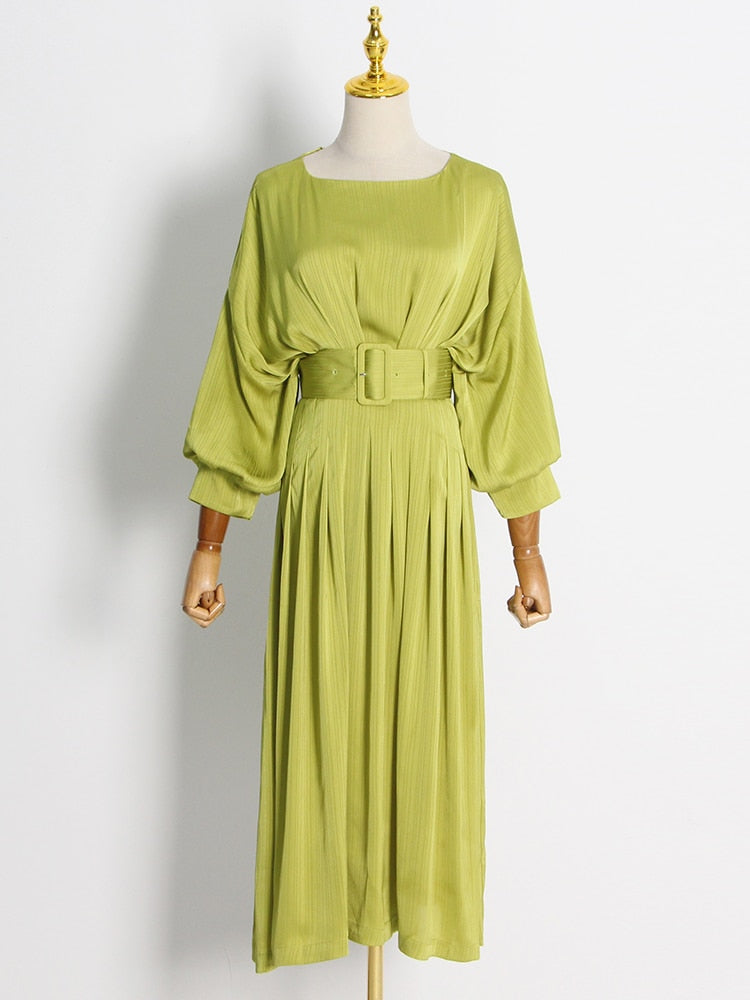 Gloria Classy Pleated Dress - Dresses