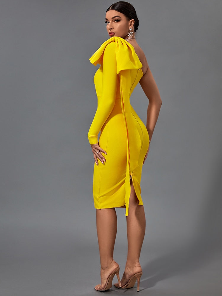 Mona Bow Sleeve Bandage Dress