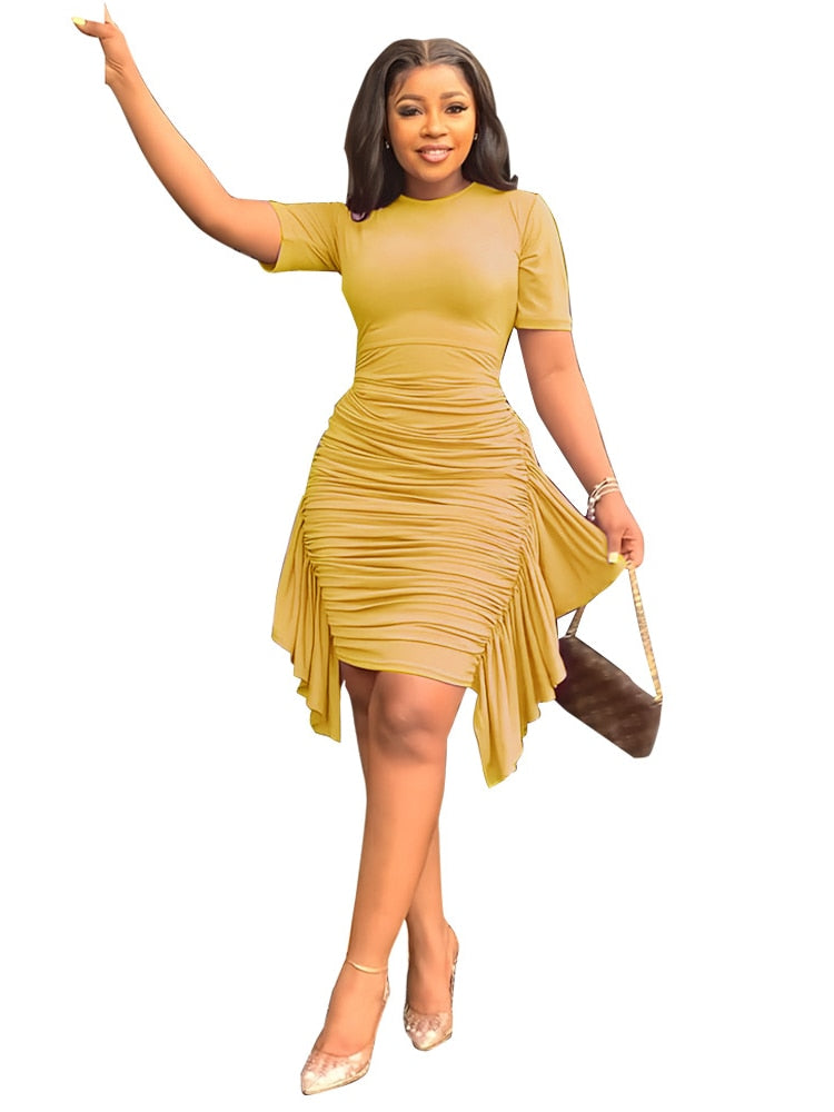 Chacha Bodycon Dress - Yellow / S
