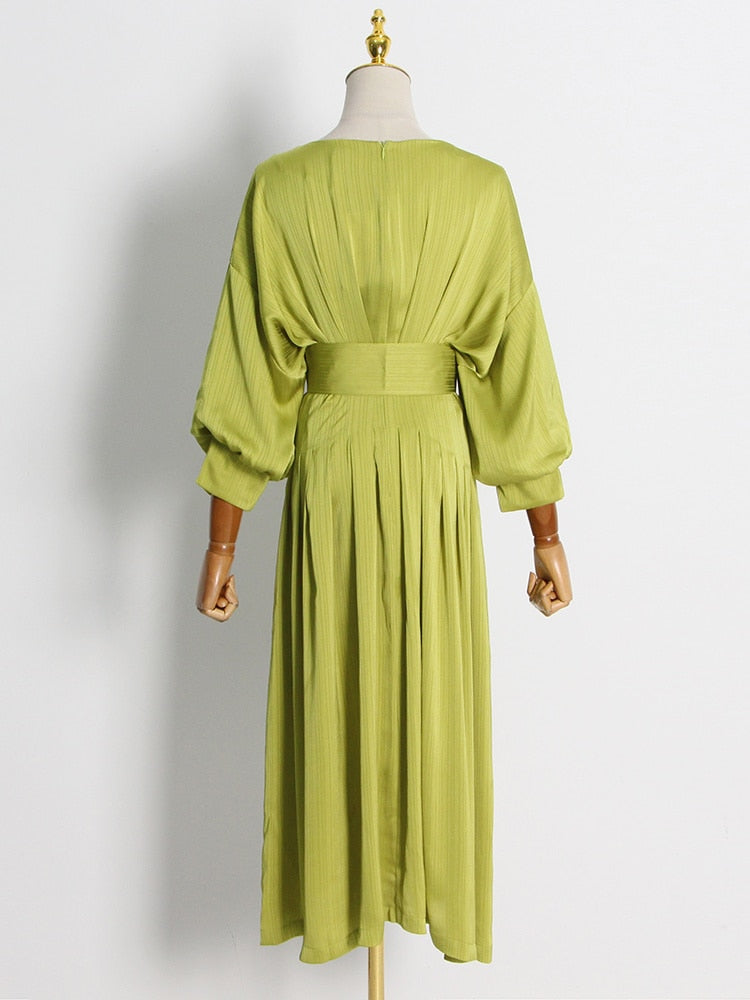 Gloria Classy Pleated Dress - Dresses