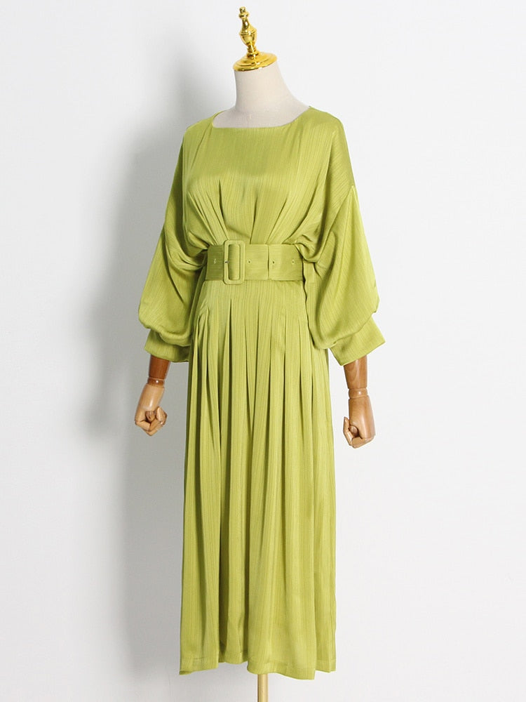 Gloria Classy Pleated Dress - Dresses