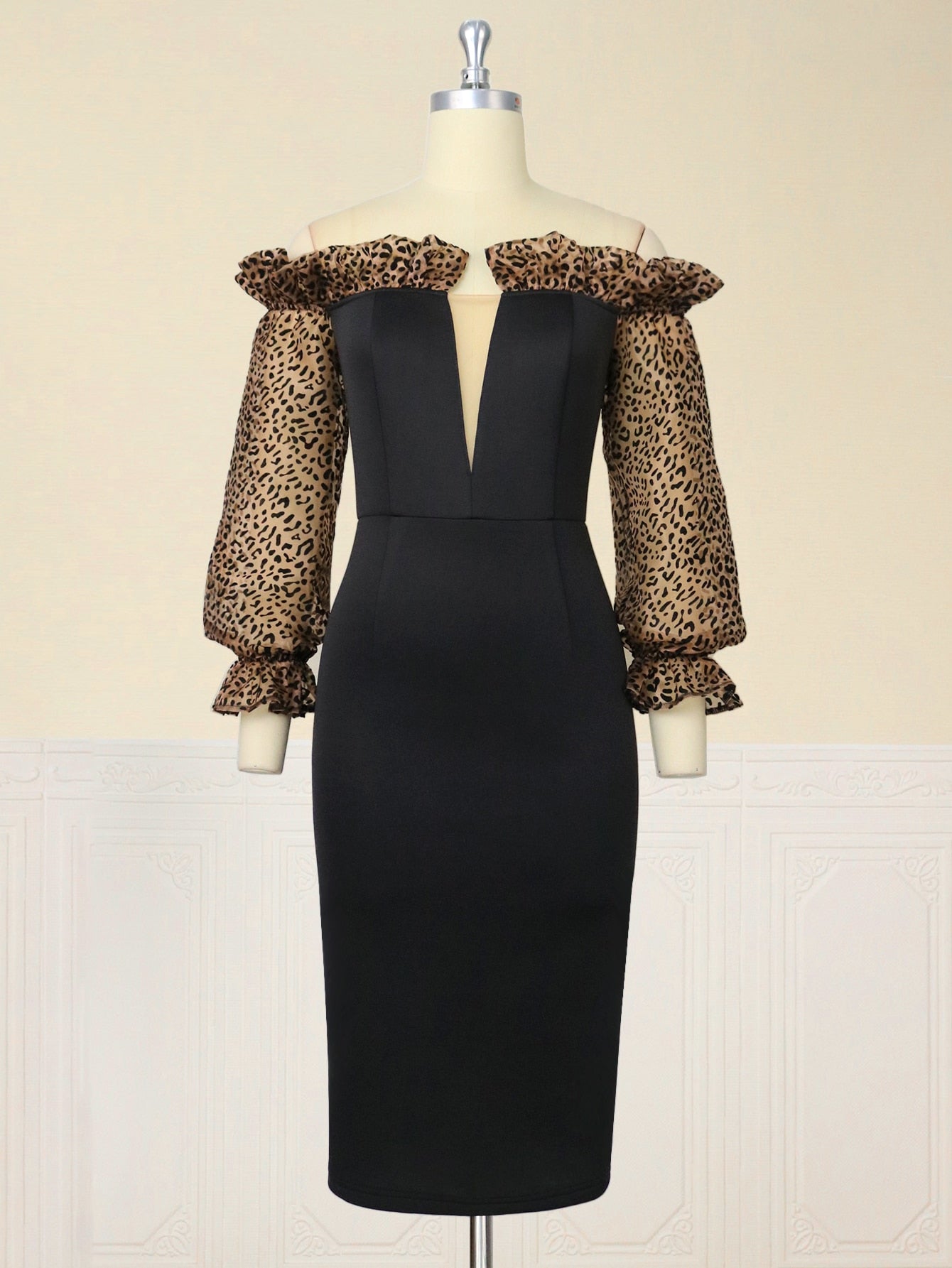 Alexia Cheetah Sleeve Dress