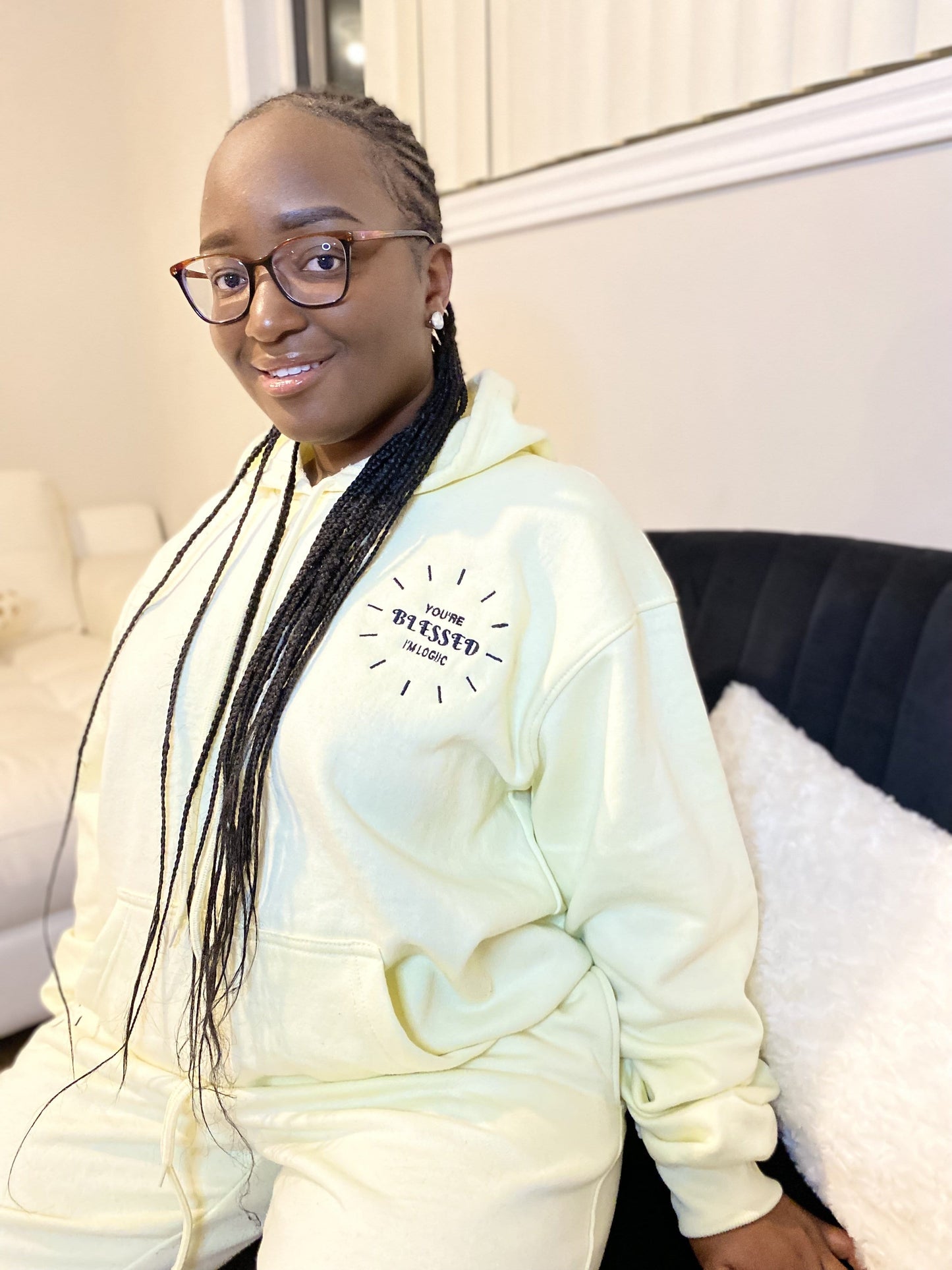 “You’re Blessed Christian Hoodie - S / Off-White - Outfit