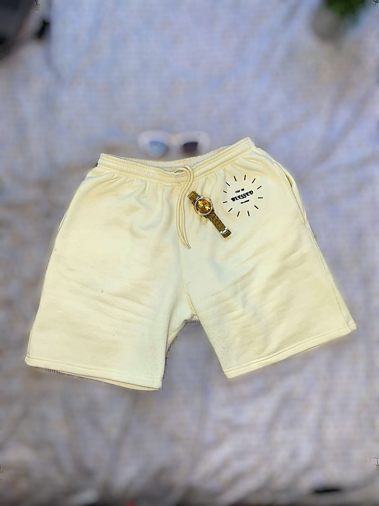 You’re Blessed Christian Shorts - S / Off-White - Outfit