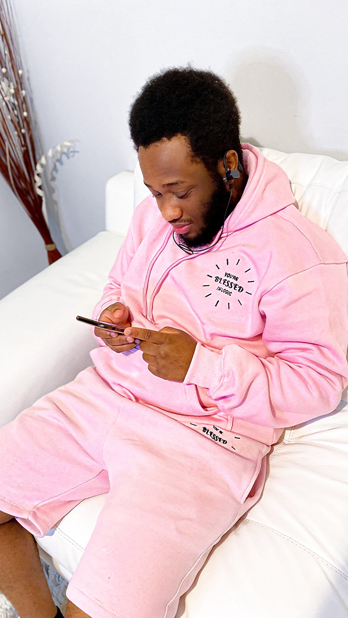You’re Blessed Christian Shorts - S / Bubble Pink - Outfit