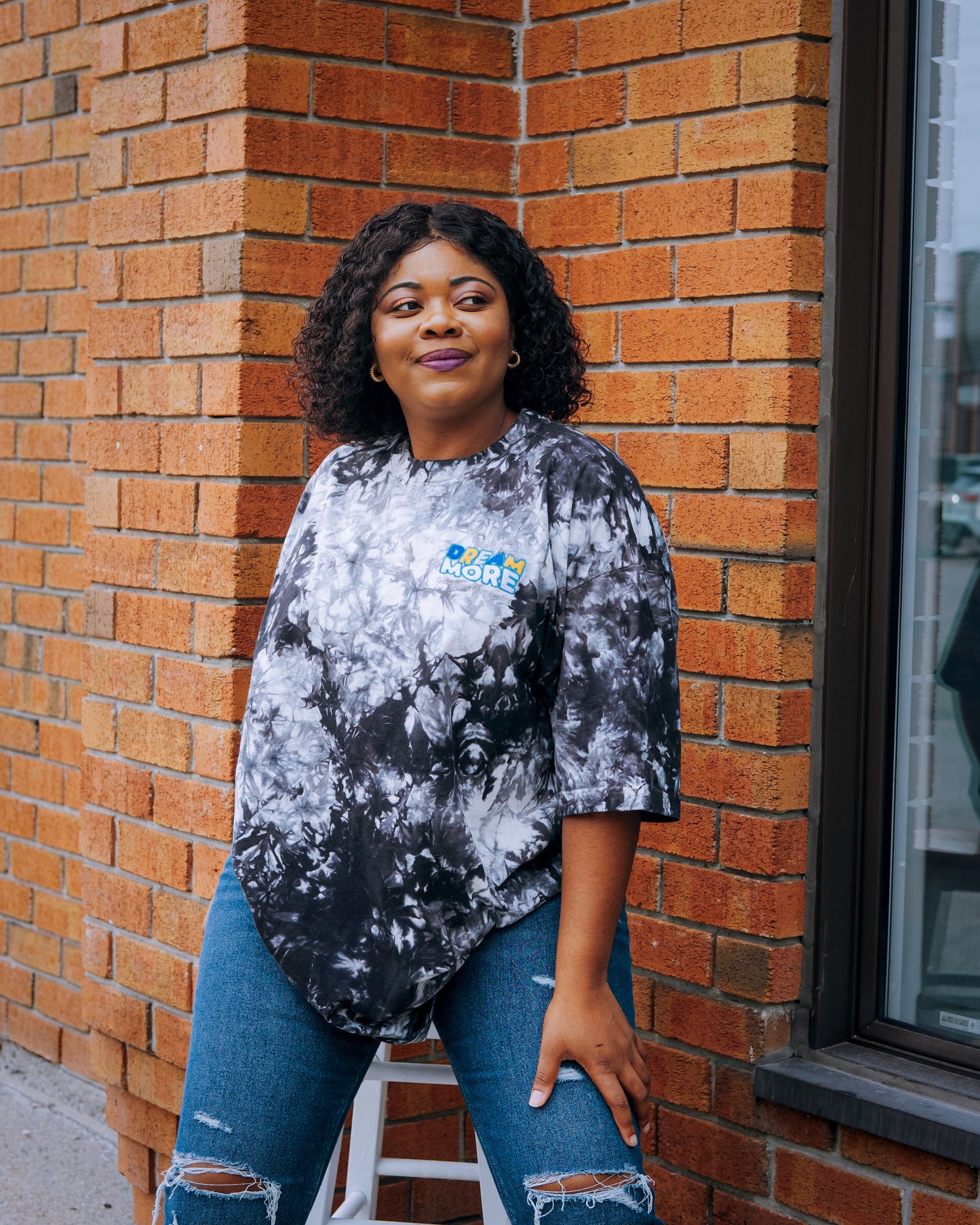 Dream More Tie Dye -Oversized - Shirts & Tops