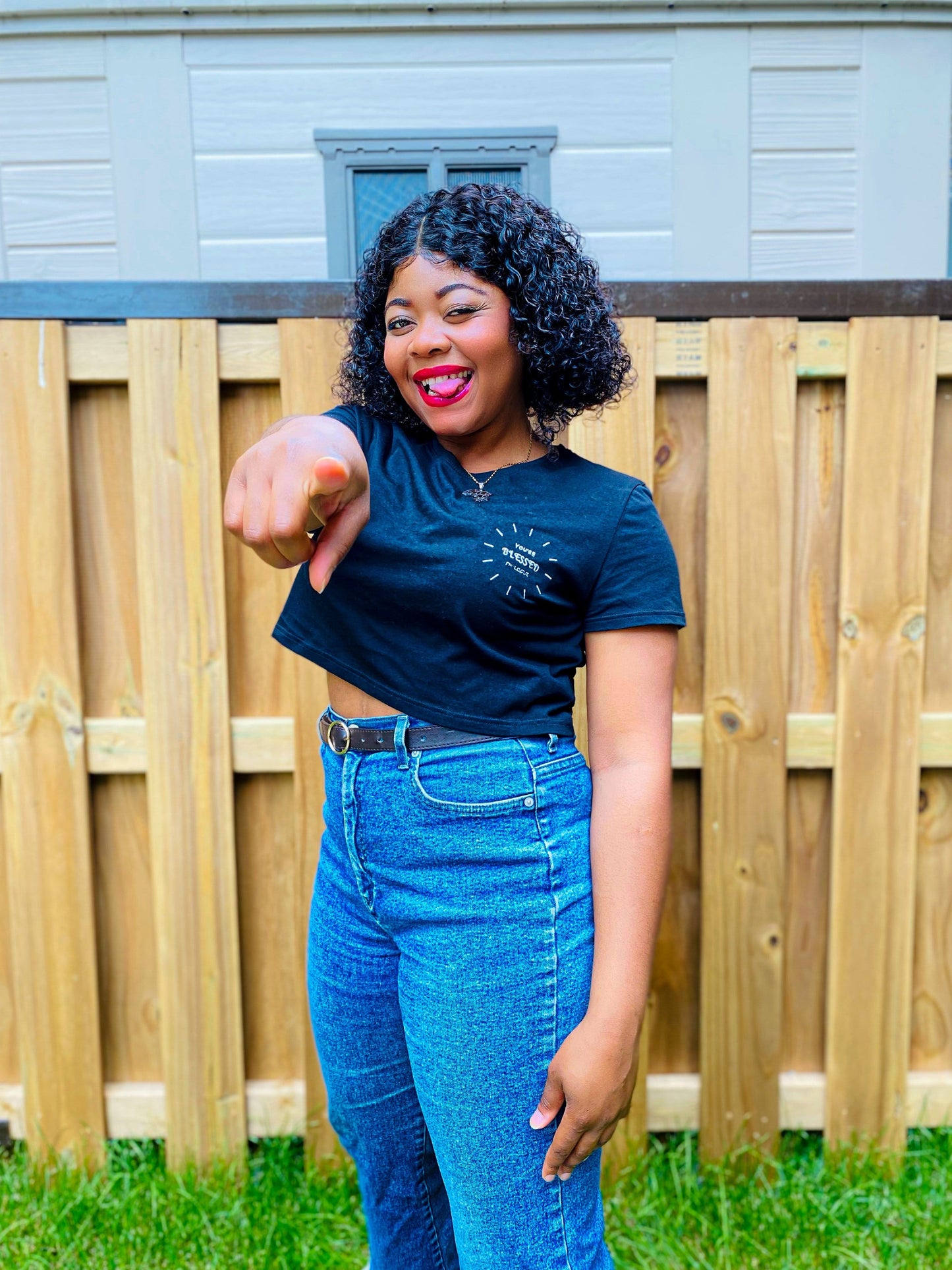 You’re Blessed Christian Crop Tee - S / Black - Shirts &