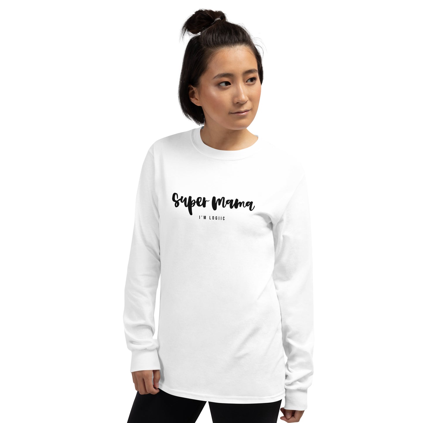 Super Mama Long Sleeve Shirt - White / S - Shirts & Tops