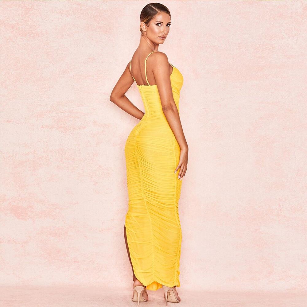Citron Ruched Mesh Dress - dresses