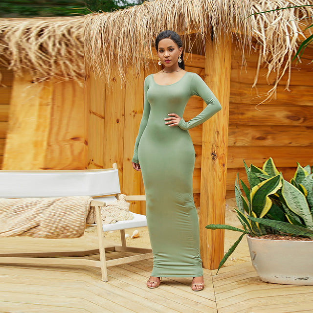 Molly Long Sleeve Dress - green dress / XL - dresses Dresses